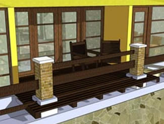 design of terrace of villa heliconia
